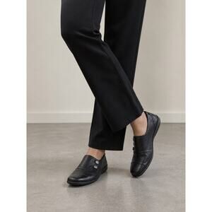 Naturalizer Black Leather Loafers Women’s 8.5M Comfort Slip-On Casual Shoes